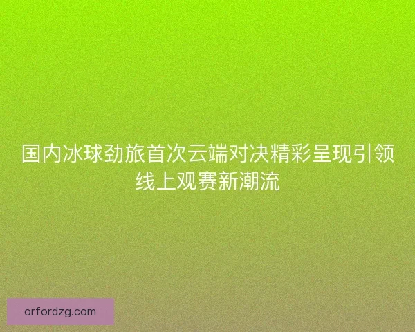 国内冰球劲旅首次云端对决精彩呈现引领线上观赛新潮流